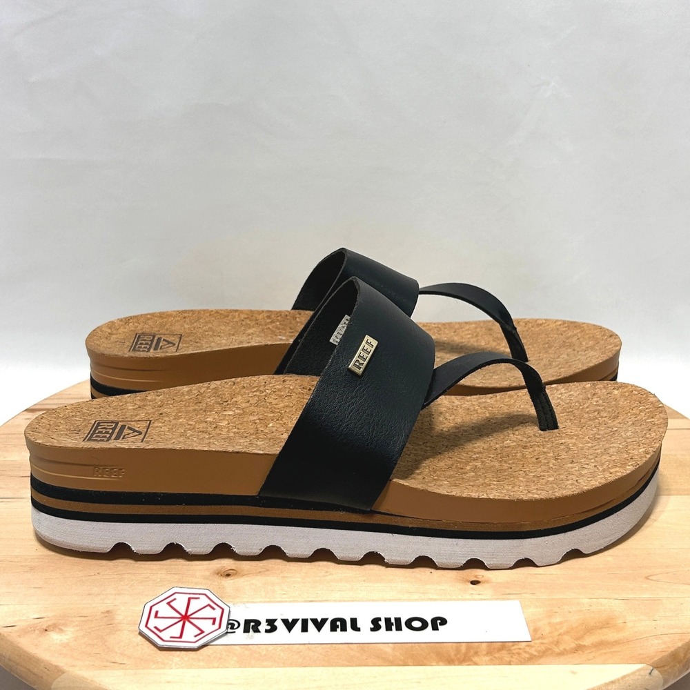 Reef Cushion Sol Hi Womens Black Open Toe Slip On Sandal NWOT - Size 11 - Picture 2 of 9